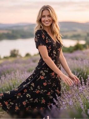 macy's black floral dress Macy's Black Floral Prom Dress Macy's Embroidered Illusion Corset Gown Long Prom Dress Sleeveless Black/colors